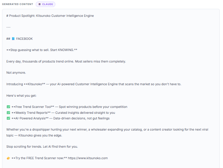 AI Social Media Content — Facebook