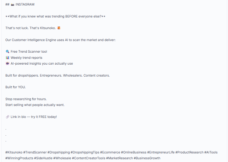 AI Social Media Content — Instagram